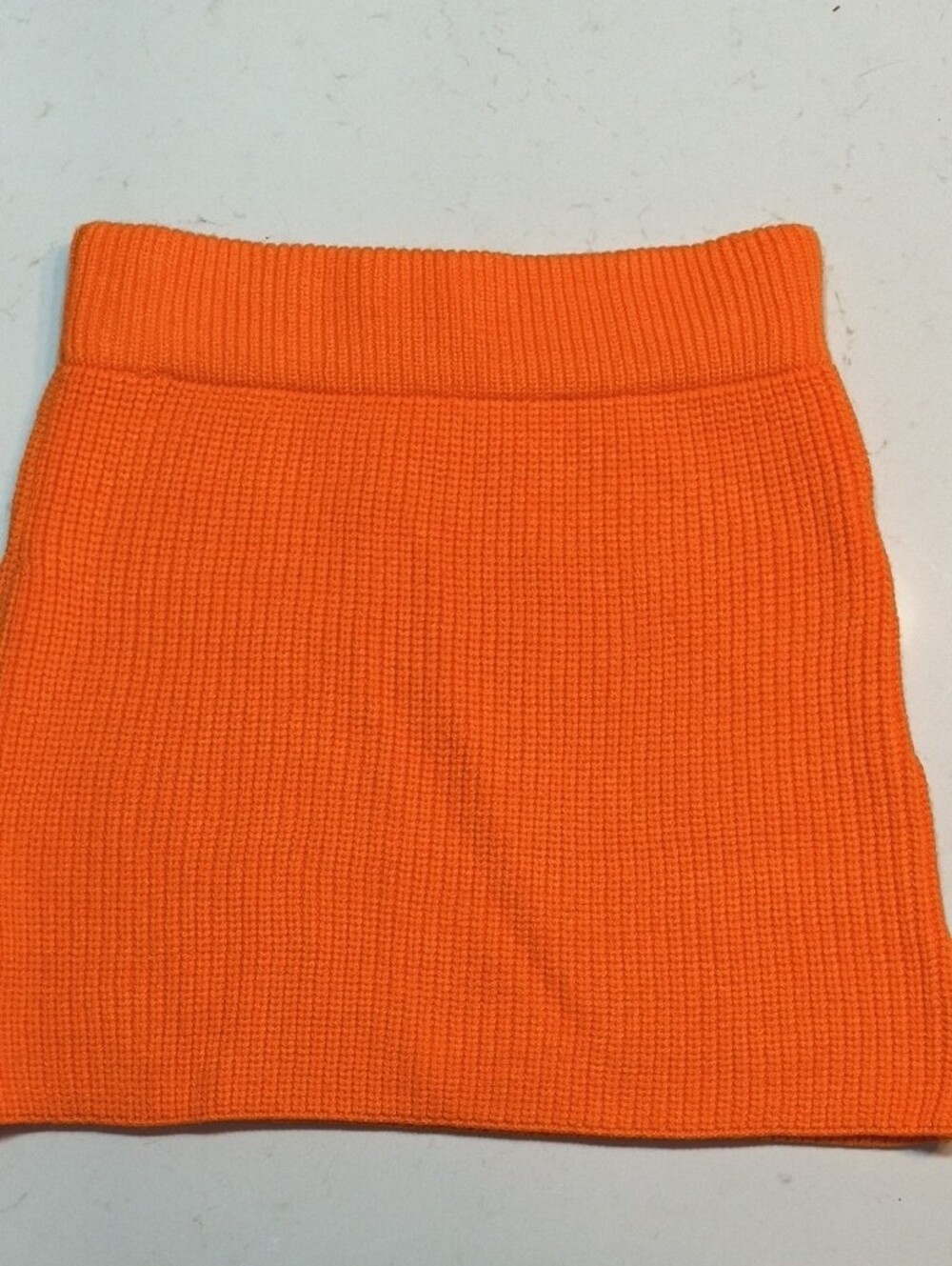 Triple Threads Bright Orange Knit Crop Top and Mini Skirt Set - Picture 7 of 8